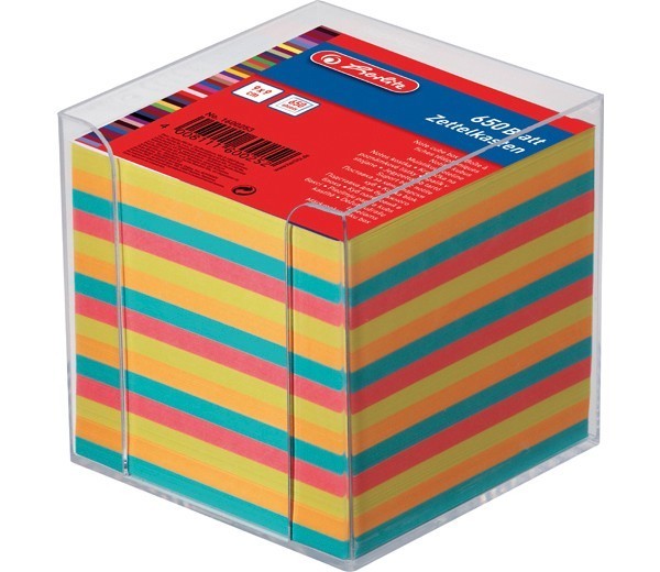 Herlitz διάφανος πλαστικός κύβος σημειώσεων 9x9x9 650φ πολύχρωμο