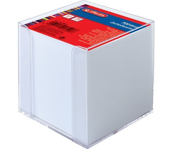 Herlitz διάφανος πλαστικός κύβος σημειώσεων 9x9x9 700φ λευκό