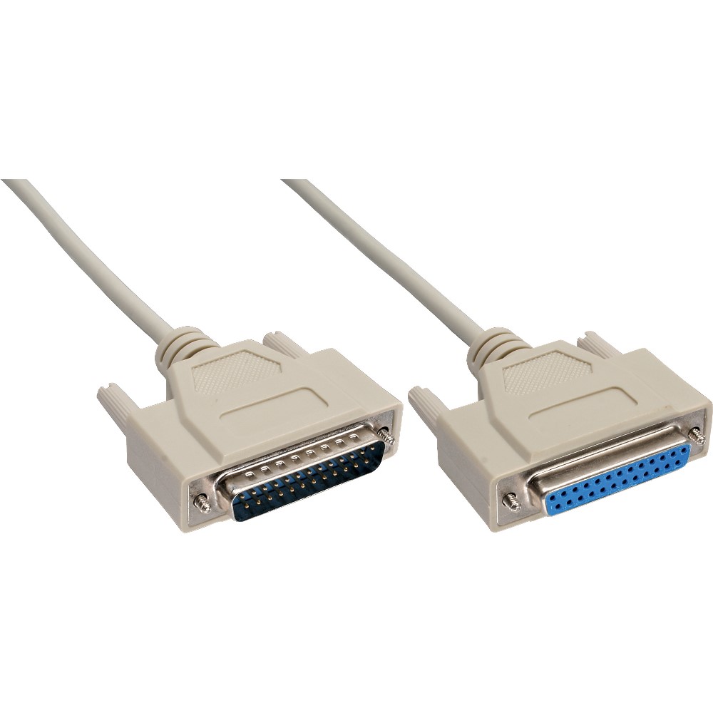 InLine Serial Extension Cable DB25 M/F 10m Grey (11420M)