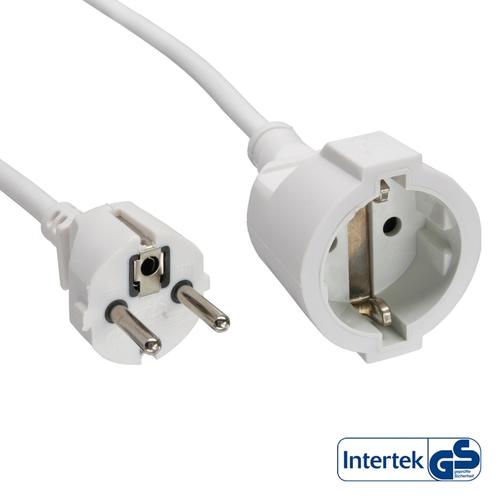 InLine Power Extension Cable Type F 2m White (16402W)