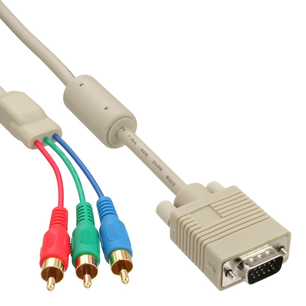 InLine RGB Adapter Cable VGA > 3 x RCA F/M 2m (17202)
