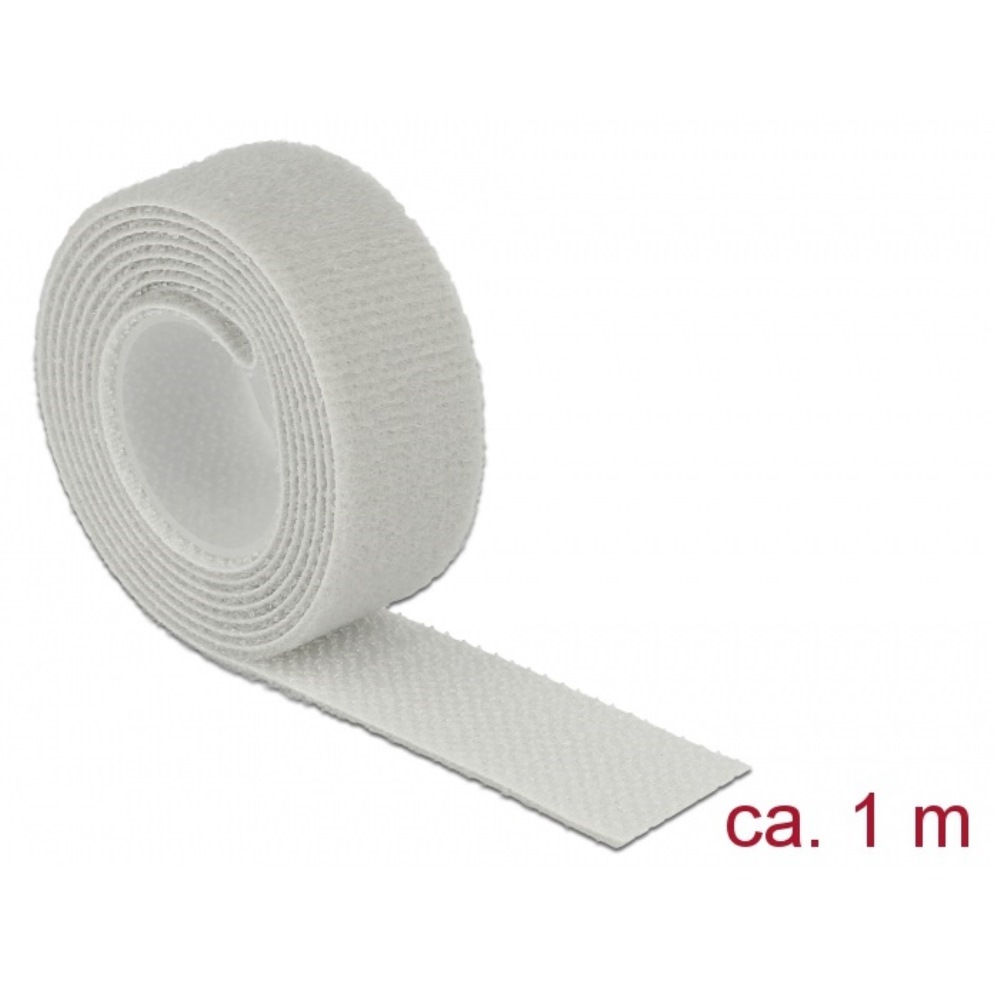 Delock Hook-and-Loop 20mm Fasteners Roll 1m Grey (18278)