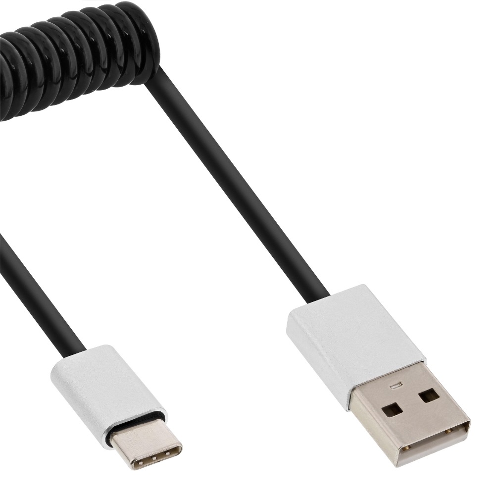 InLine USB-C 2.0 > USB-A 2.0 M/M Spiral 0.5m (35876)
