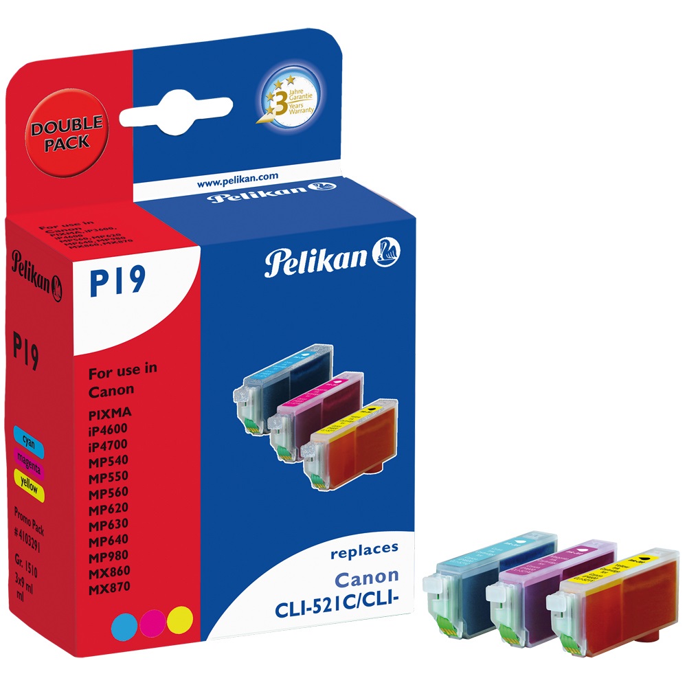 Pelikan P19 Canon CLI-521 Color Pack