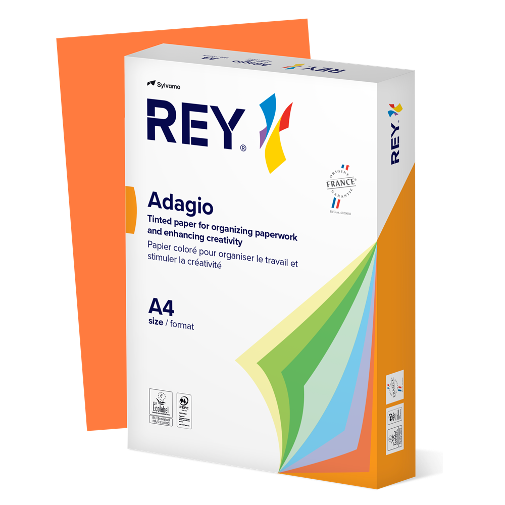 Rey Adagio Paper A4 80gr 500φ Orange