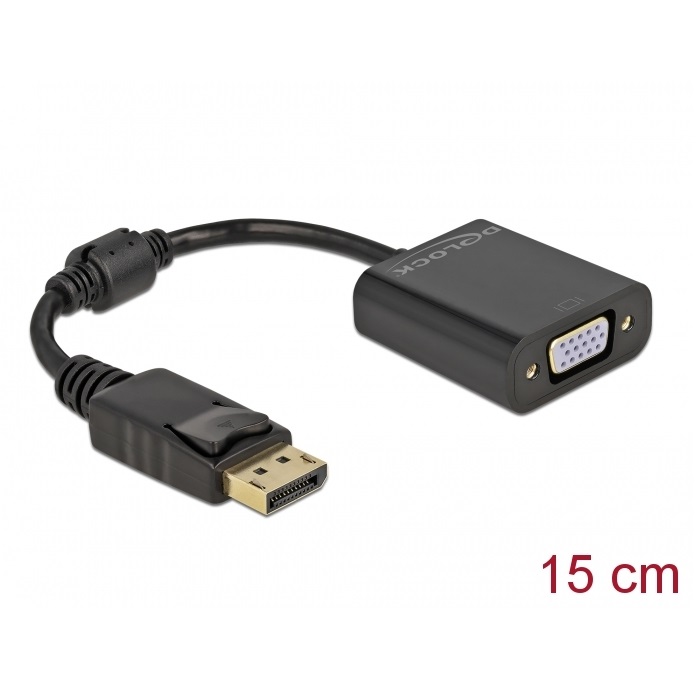 Delock Adapter Displayport 1.2 > VGA M/F Black (61006)