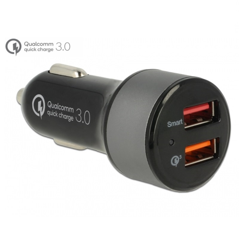 Navilock Car Charger 2xUSB-A w/Qualcomm Quick Charge 3.0 (62739)