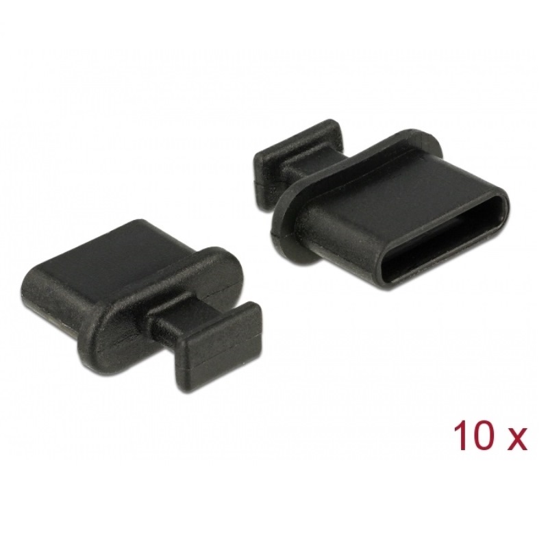 Delock USB-C Dust Cover w/Grip 10pcs Black (64013)