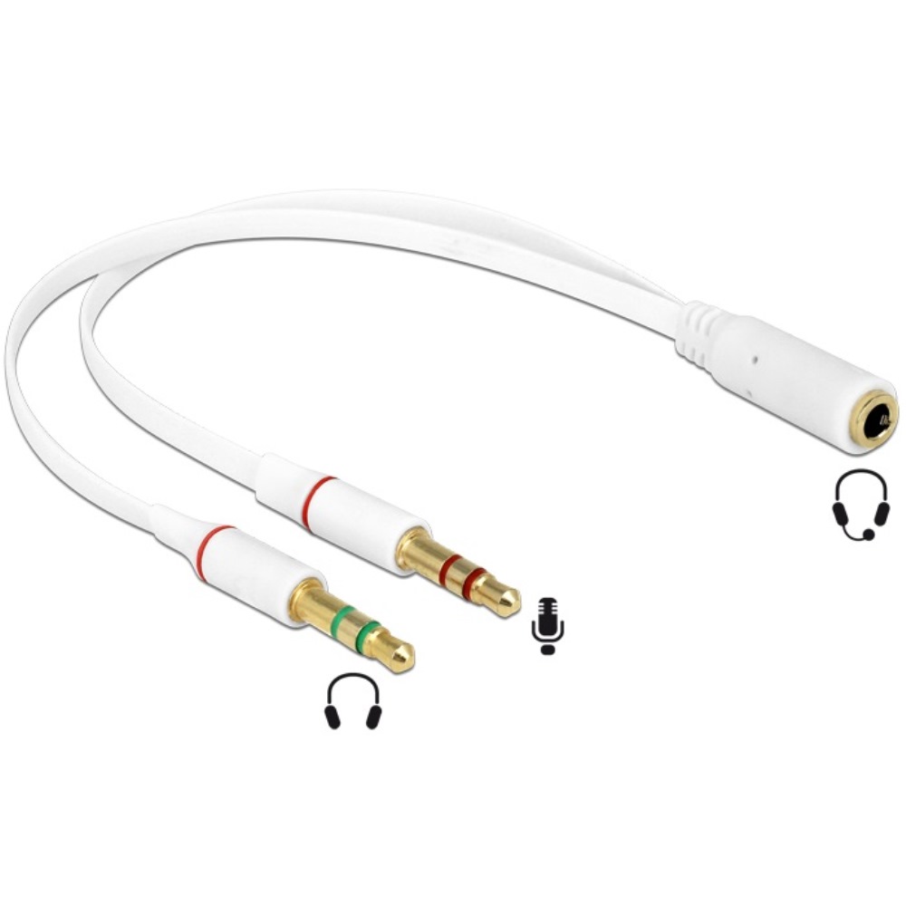 Delock Headset Adapter 3.5mm 4pin > 2 x 3pin F/M (65585)