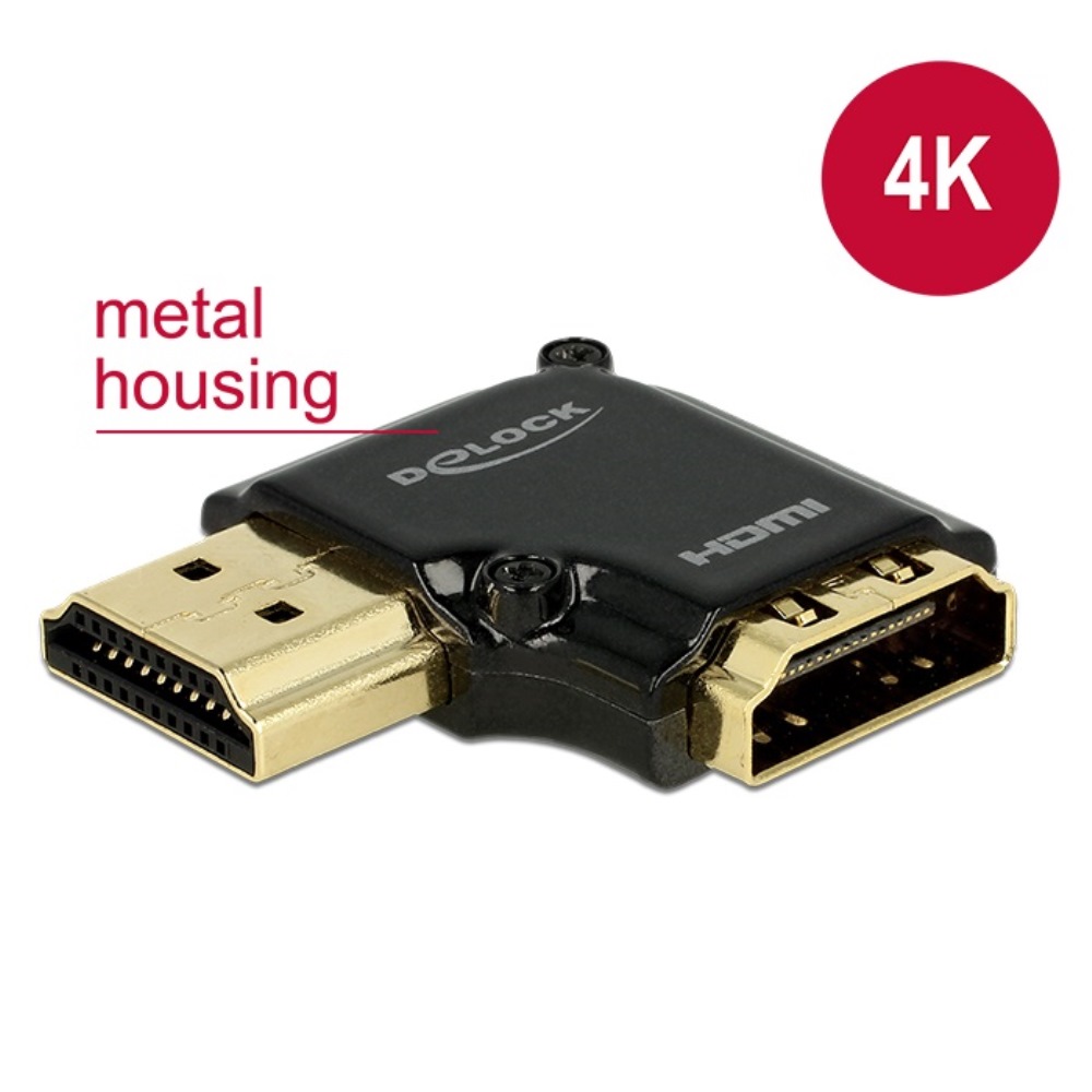 Delock Adapter HDMI M/F 90° 4K Αngled Left (65660)