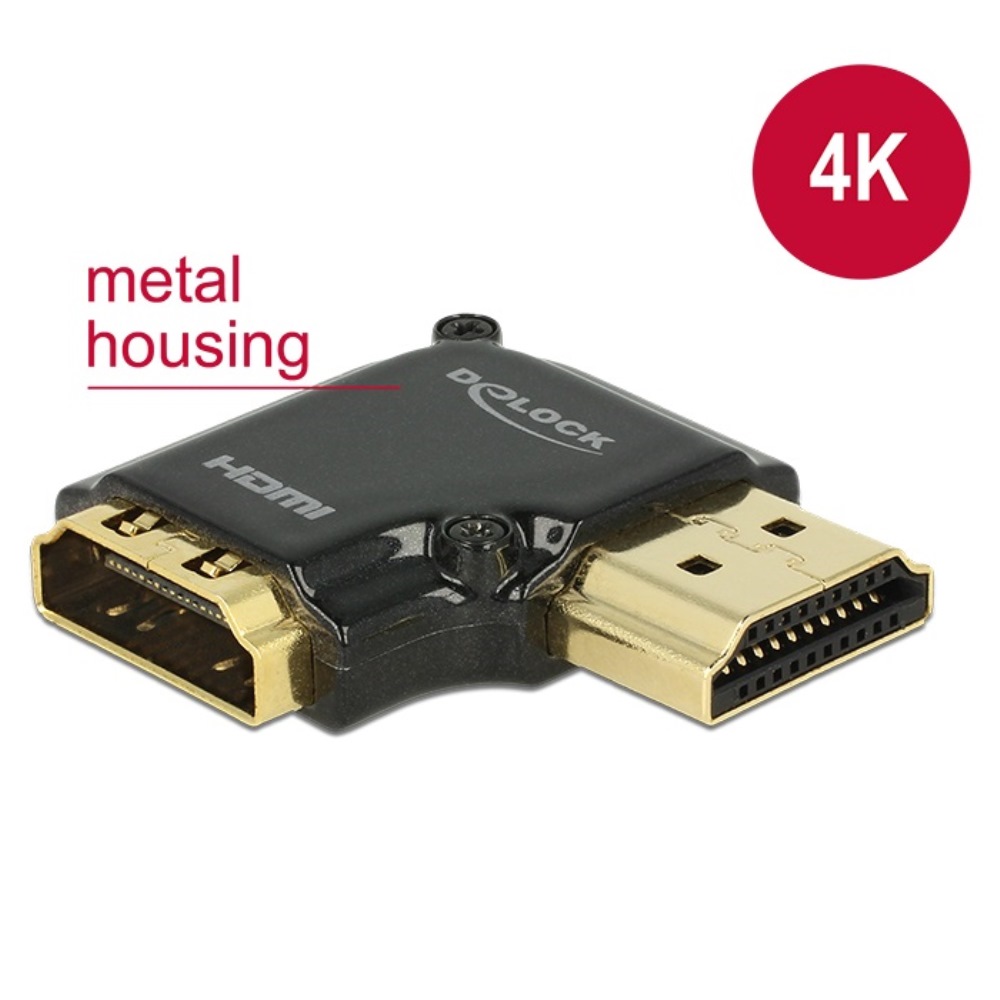 Delock Adapter HDMI M/F 90° 4K Αngled Right (65661)