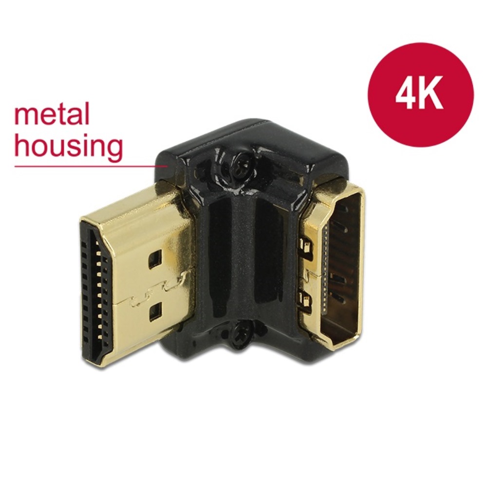 Delock Adapter HDMI M/F 90° 4K Αngled Down (65662)