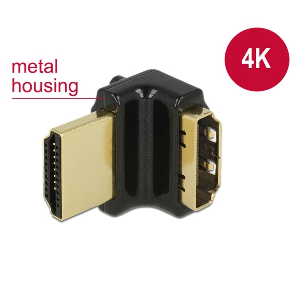 Delock Adapter HDMI M/F 90° 4K Αngled Up (65663)