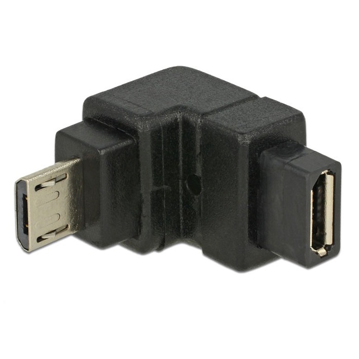 Delock Adapter Micro-B USB 2.0 M/F Angled Down (65668)