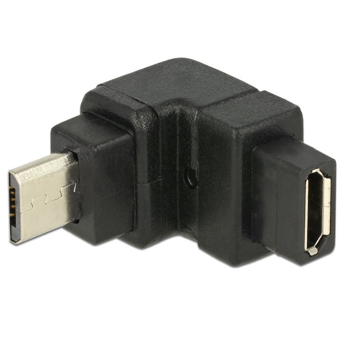 Delock Adapter Micro-B USB 2.0 M/F Angled Up (65669)