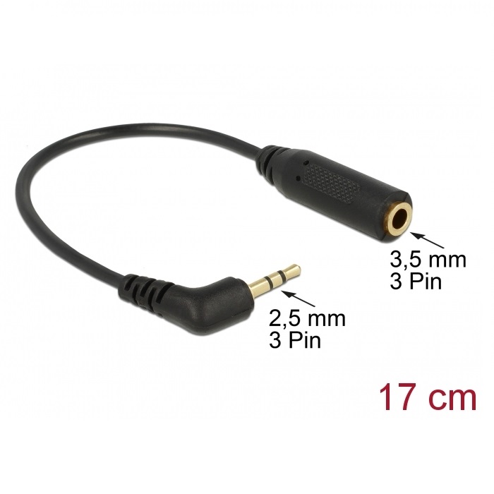 Delock Audio Stereo Cable 2.5mm 3pin > 3.5mm 3pin M/F (65672)