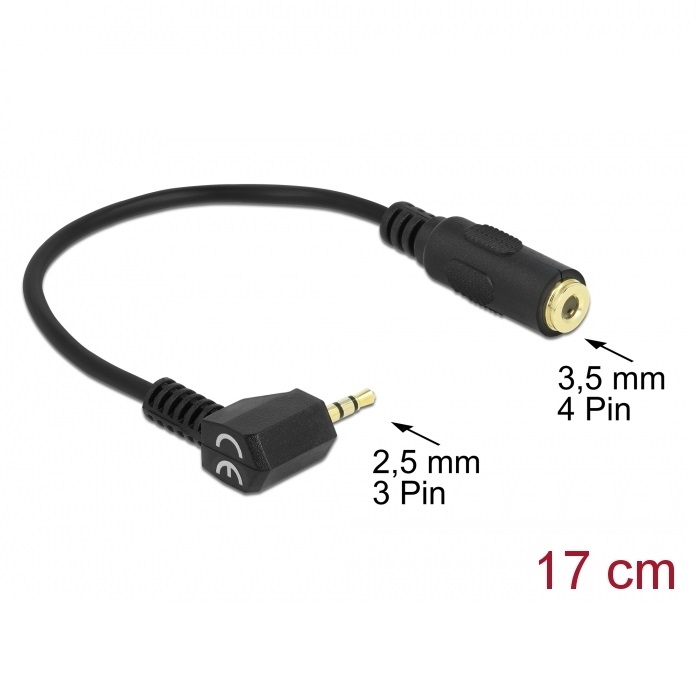 Delock Audio Stereo Cable 2.5mm 3pin > 3.5mm 4pin M/F (65674)