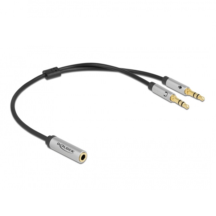 Delock Headset Adapter 3.5mm 4pin > 2 x 3pin F/M CTIA (66740)