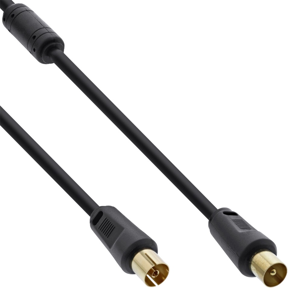 InLine Antenna TV Cable 85dB Plug > Jack 0.5m Black (69450P)