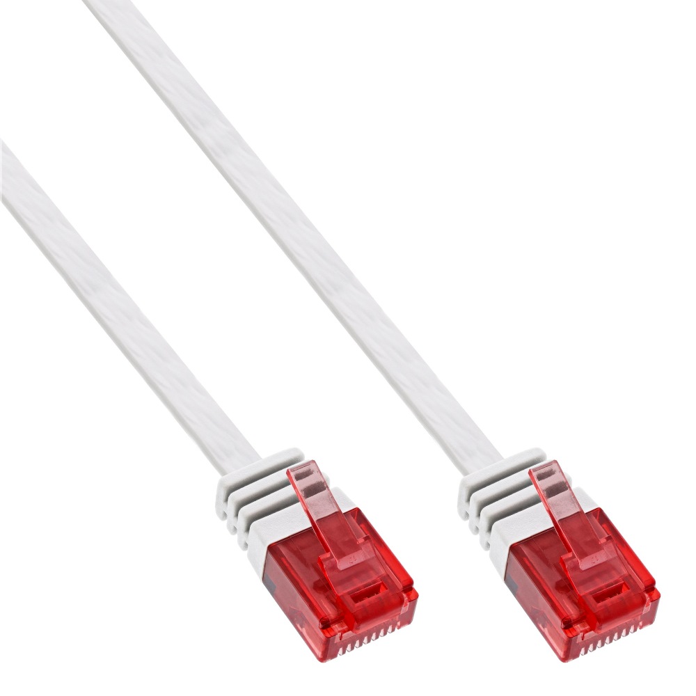 InLine Flat Slim Patch Cable U/UTP Cat.6 2m White (71602W)