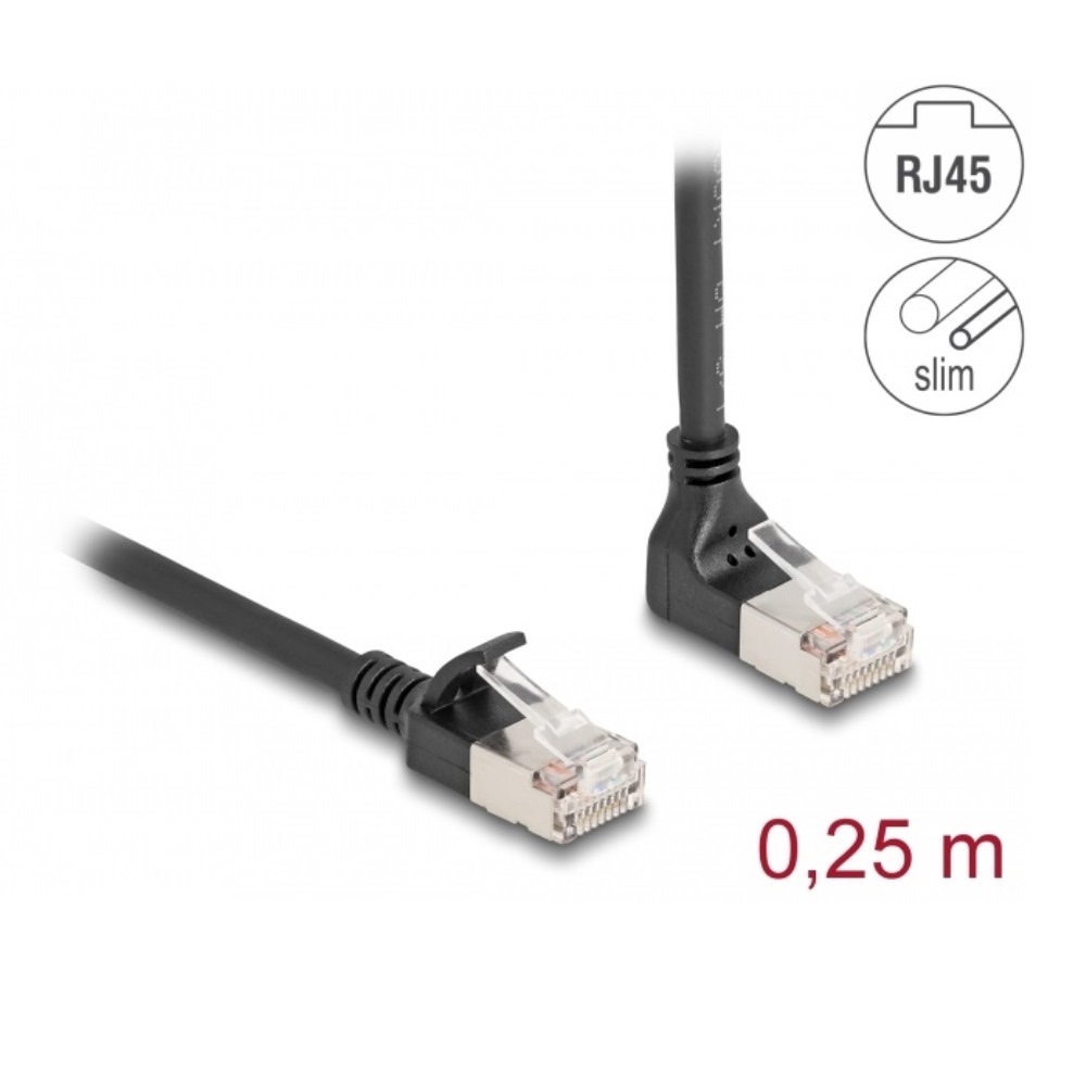 Delock Patch Cable Cat.6A Angled Up / Straight 0.25m (80285)