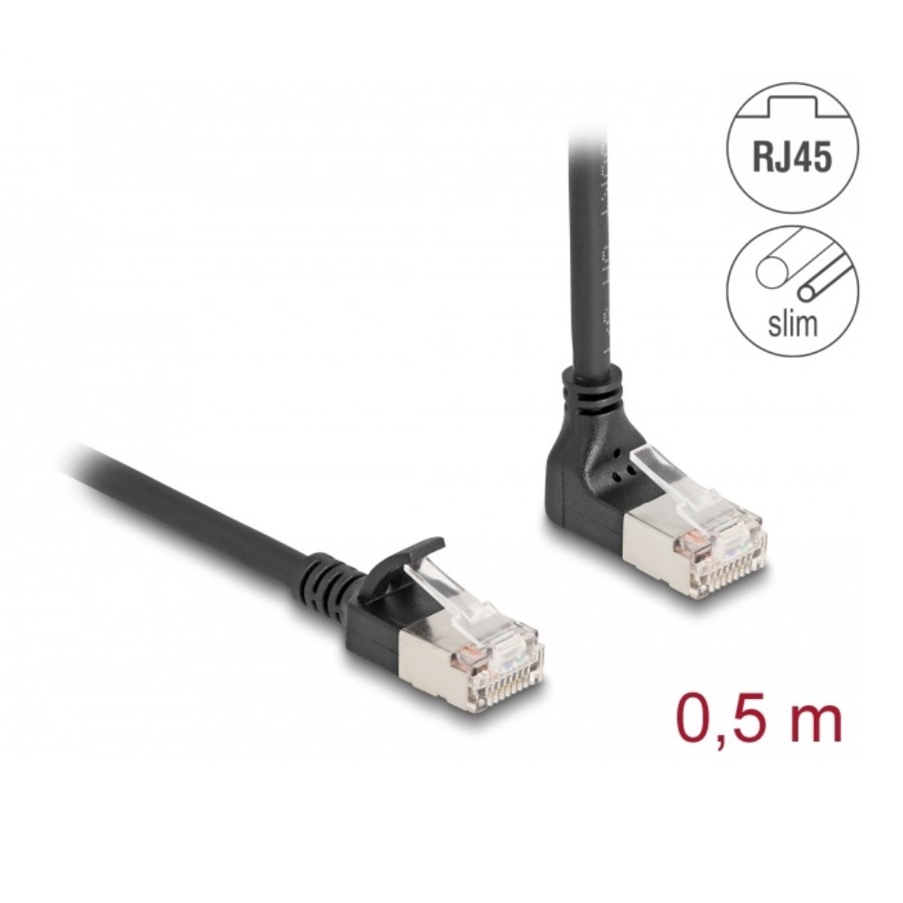Delock Patch Cable Cat.6A Angled Up / Straight 0.5m (80286)