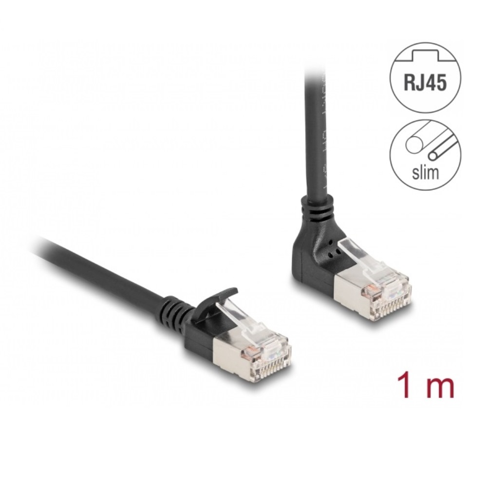 Delock Patch Cable Cat.6A Angled Up / Straight 1m (80287)