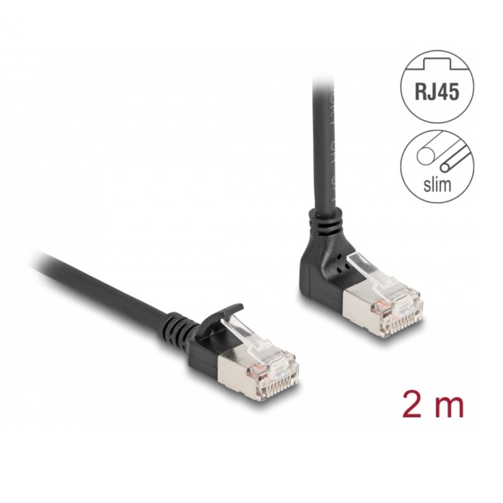 Delock Patch Cable Cat.6A Angled Up / Straight 2m (80288)