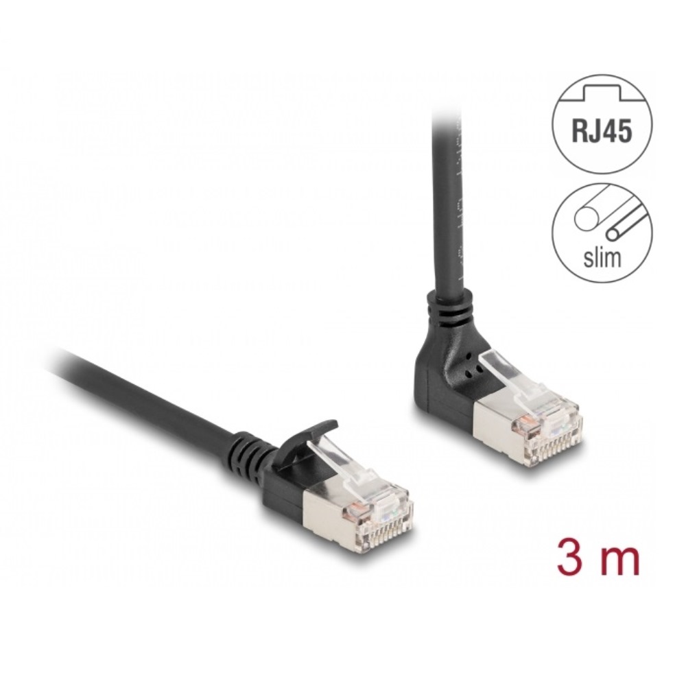 Delock Patch Cable Cat.6A Angled Up / Straight 3m (80289)