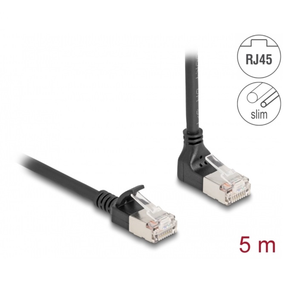 Delock Patch Cable Cat.6A Angled Up / Straight 5m (80290)