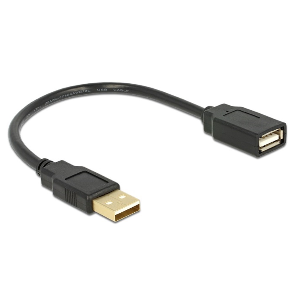 Delock Extension Cable USB-A 2.0 M/F 15cm (82457)