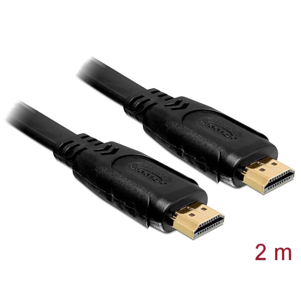 Delock HDMI Flat Cable M/M 4K w/Ethernet 2m (82670)