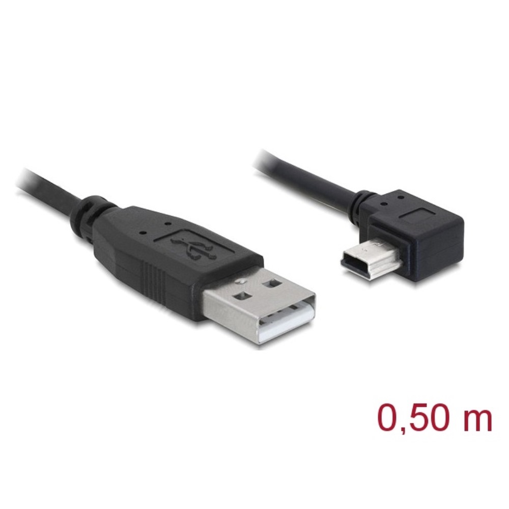 Delock USB-A 2.0 > Mini USB-B 5pin Angled 0.5m (82680)