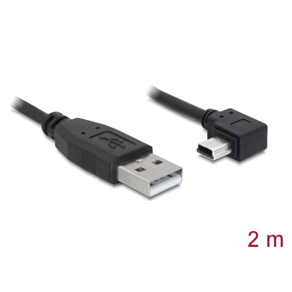 Delock USB-A 2.0 > Mini USB-B 5pin Angled 2m (82682)