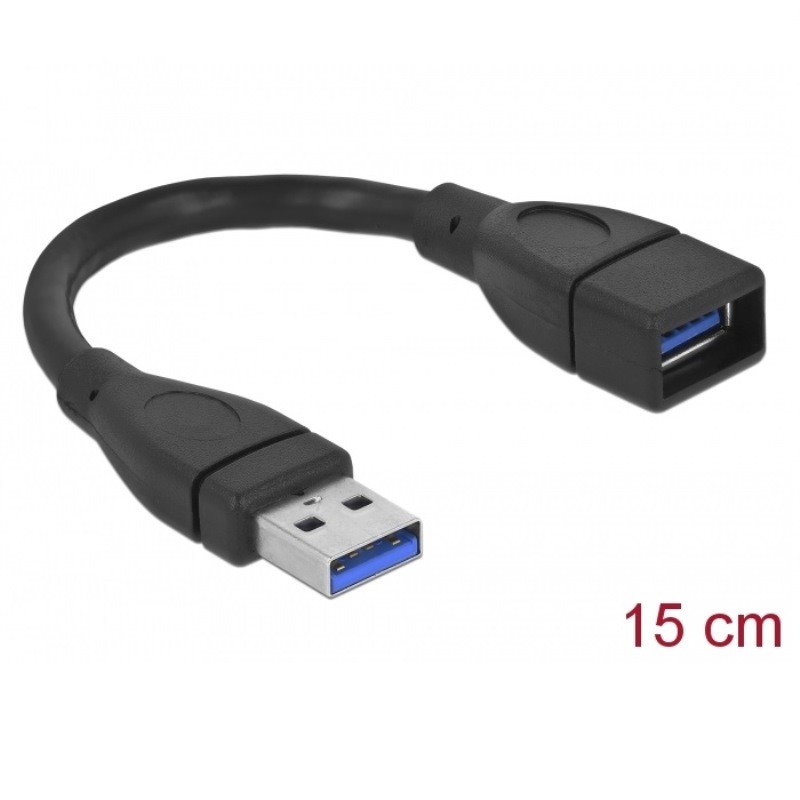 Delock Extension Cable USB-A 3.0 M/F 15cm (82776)
