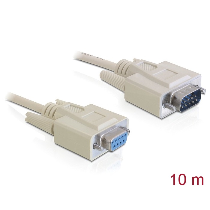 Delock Extension Cable Serial RS-232 D-Sub9 10m (82979)