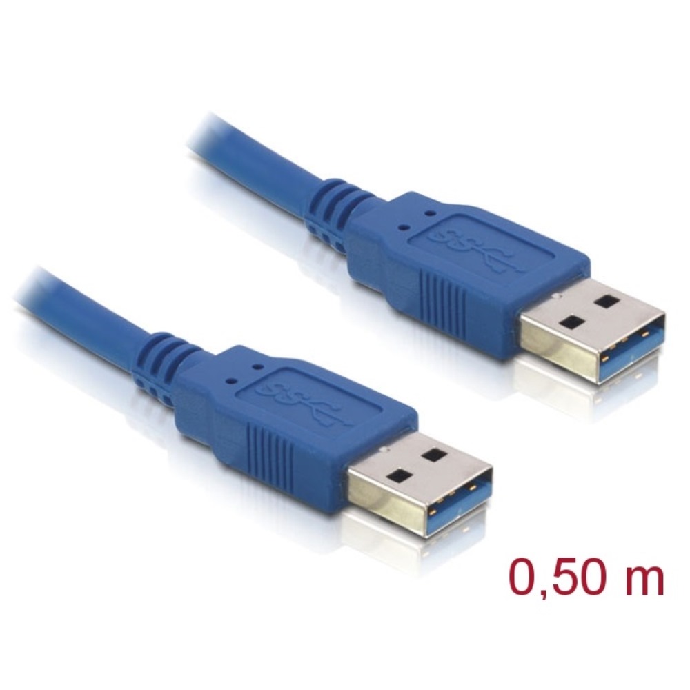 Delock USB-A 3.0 Data Cable M/M 0.5m Blue (83121)