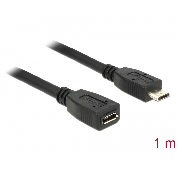 Delock Extension Cable Micro USB-B 2.0 M/F 1m (83248)