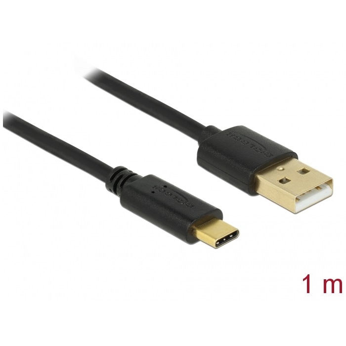 Delock USB-C 2.0 Male > USB 2.0 Type A Male 1m (83600)