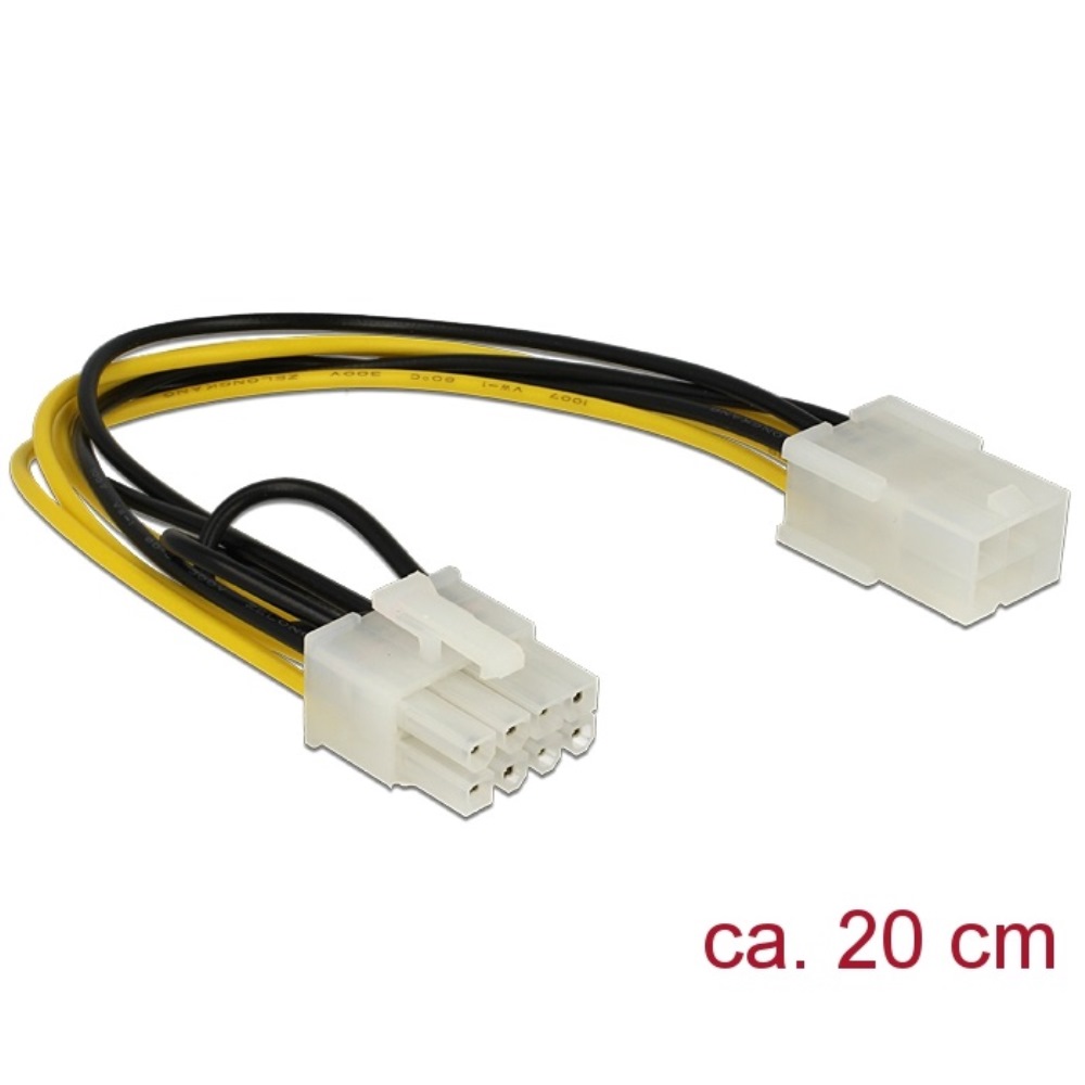 Delock Power Cable PCI-e 6pin > PCI-e 8pin F/M 20cm (83775)
