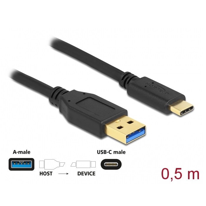 Delock Cable USB-C 3.2 > USB-A 3.2 0.5m (83869)