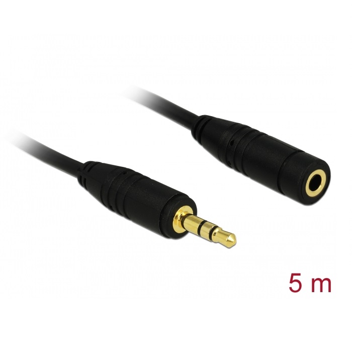 Delock Stereo Extension Cable 3.5mm 3pin M/F 5m (84237)