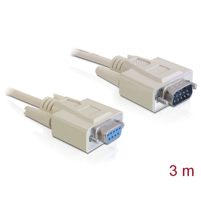 Delock Extension Cable Serial RS-232 D-Sub9 3m (84289)