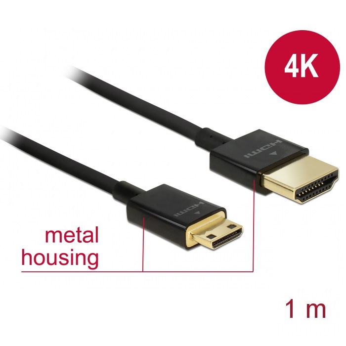 Delock Slim Cable HDMI > Mini HDMI 3D 4K 1m (84776)