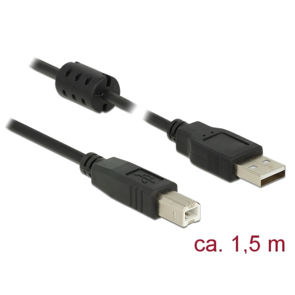Delock USB 2.0 Data Cable M/M 1.5m Black (84896)