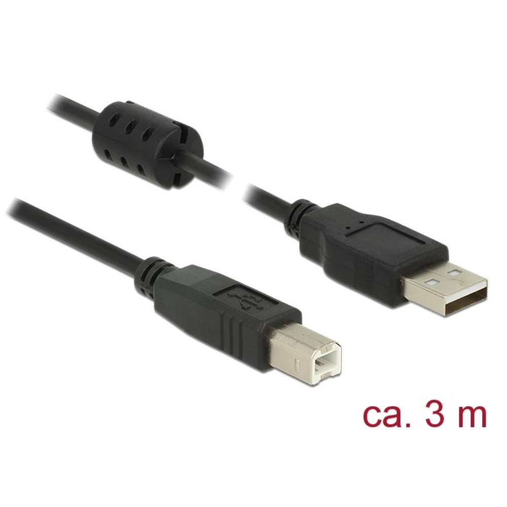 Delock USB 2.0 Data Cable M/M 3m Black (84898)