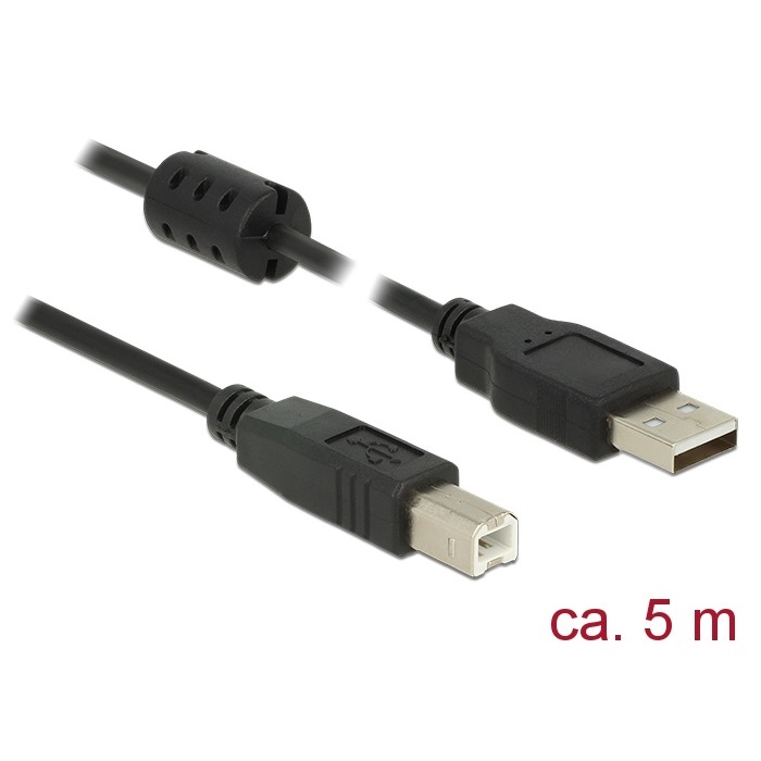 Delock USB 2.0 Data Cable M/M 5m Black (84899)