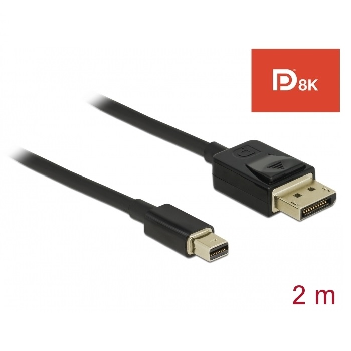 Delock Mini DisplayPort > DisplayPort  1.4 8K 60Hz 2m (84928)