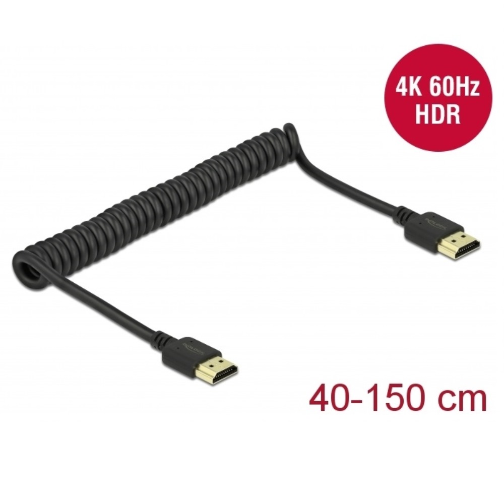 Delock HDMI Coiled Cable M/M 4K 60Hz (84967)