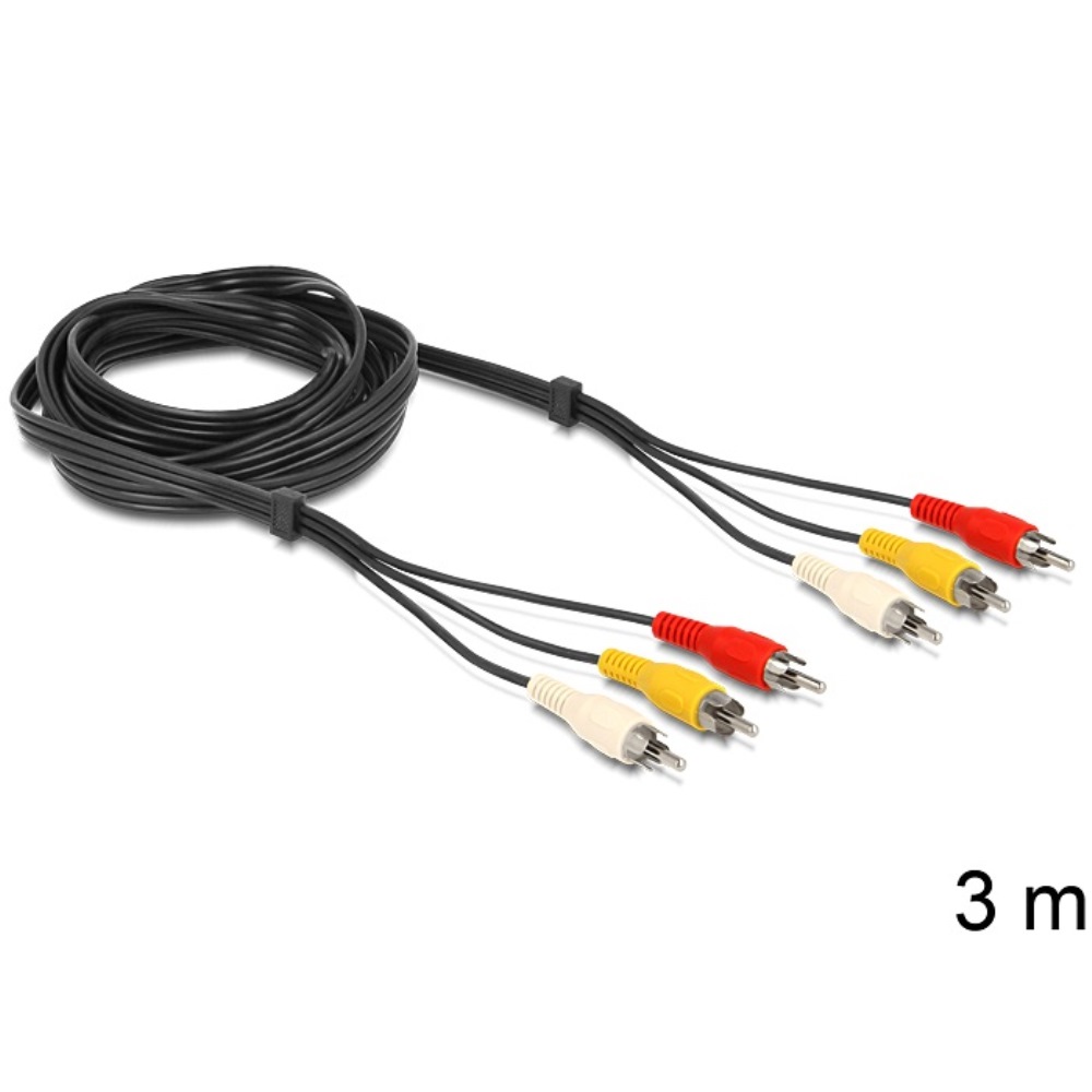 Delock Audio / Video Cable 3 x RCA M/M 3m (85043)